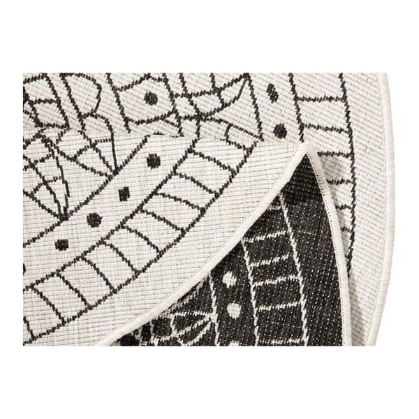 Черно-кремав килим за открито, ø 200 cm Porto - NORTHRUGS-image-3