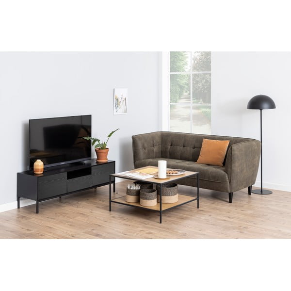 Черна маса за телевизор от декор от ясен 140x45 cm Seaford – Actona-image-1