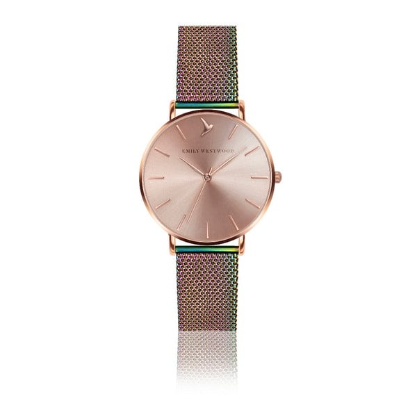 Дамски часовник с каишка от неръждаема стомана в цвят дъга Rose - Emily Westwood