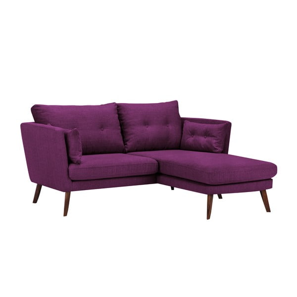 Лилав триместен диван Елена, с шезлонг в десния ъгъл - Mazzini Sofas