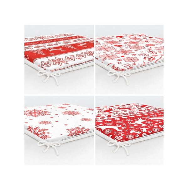 Възглавници за сядане в комплект от 4 бр. с коледни мотиви 40x40 cm Snowflakes – Mila Home-image-2