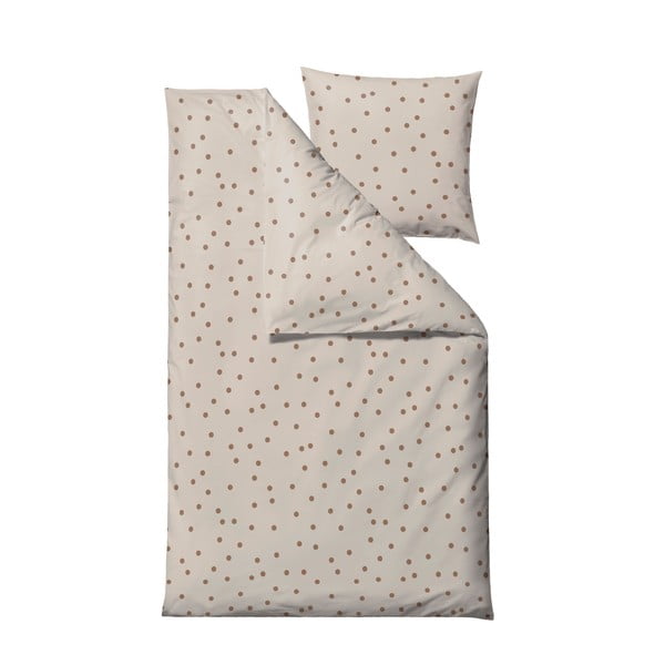 Кафяво единично  спално бельо от памучен сатен 140x200 cm Solaris – Södahl