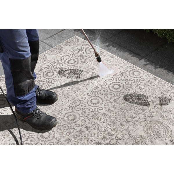 Сив и бял открит килим Кръг, 80 x 150 - Ragami-image-2