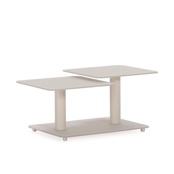 Кремава стъклена масичка за кафе 54x115 cm Elvi – Marckeric