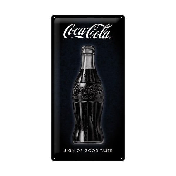 Метална табела Black Coke, 25x50 cm - Postershop