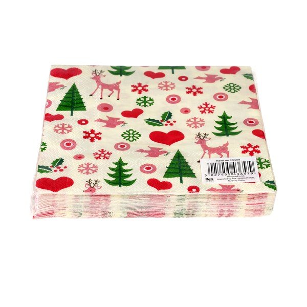 Салфетки в комплект от 20 бр. 25x25 cm 50s Christmas – Rex London-image-3