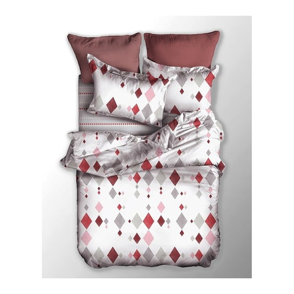 Спално бельо за единично легло от микрофибър DecoKing Basic Romb, 155 x 220 cm