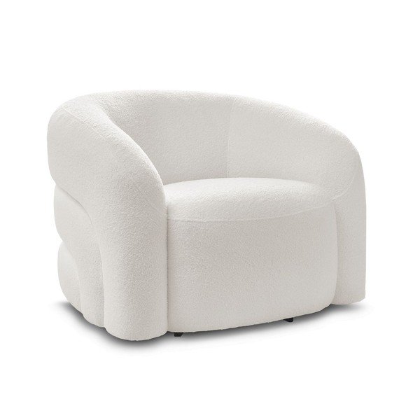 Бяло въртящо се кресло от прежда с примки от букле Elina – Bobochic Paris-image-2