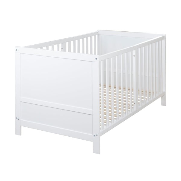 Бяло детско креватче 70x140 cm с регулируема височина Easy Sleep – Roba-image-2