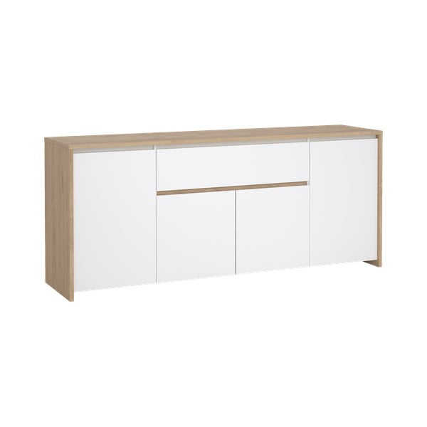 Скрин от дъбов декор в бял и естествен цвят 197x84x48 cm Next – Tvilum-image-2