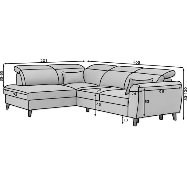 Бежов кадифен разтегателен ъглов диван с място за съхранение (десен ъгъл L форма) Noble – ELTAP-image-3