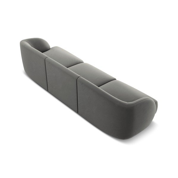 Сив кадифен диван 259 cm Miley - Micadoni Home-image-3