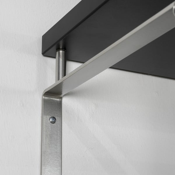 Черна/в сребрист цвят метална стенна закачалка с рафт 70 cm Rex – Spinder Design-image-3