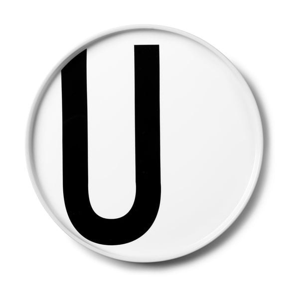 Бяла порцеланова десертна чиния U, ø 21,5 cm A-Z - Design Letters