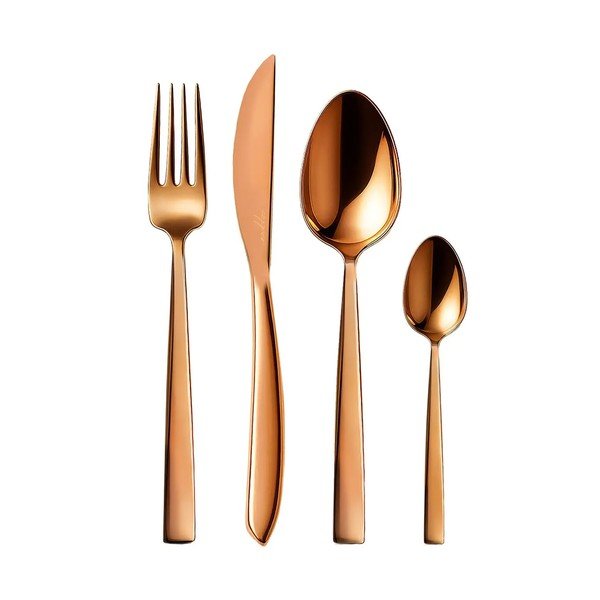 Прибори за хранене от неръждаема стомана в меден цвят 24 бр Copper - Orion