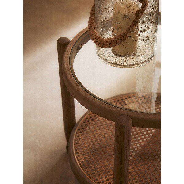 Кръгла странична масичка със стъклен плот ø 57 cm Cebu – Premier Housewares-image-2