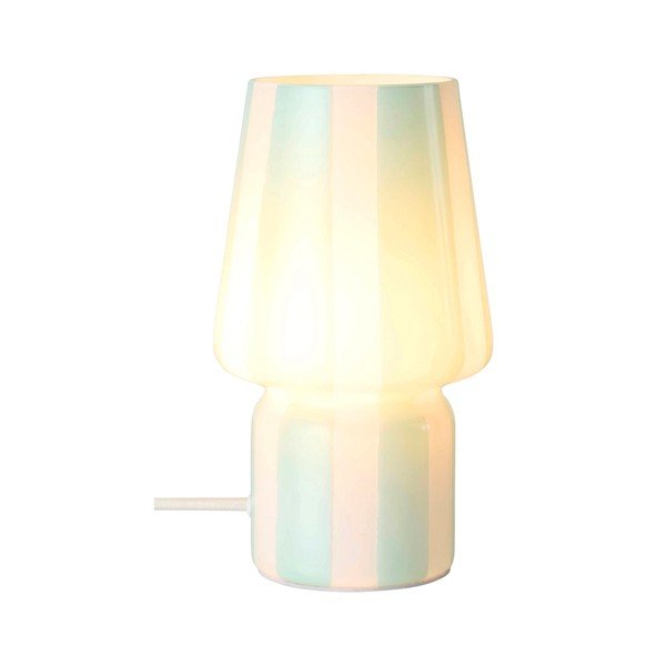 Бяла/синя стъклена настолна лампа (височина 21,5 cm) Carlo – Ellos Home-image-3