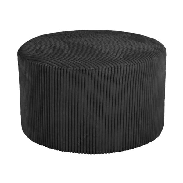 Черен велурен пуф Glam, ⌀ 52 cm - Leitmotiv