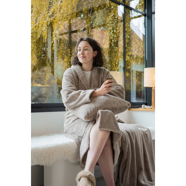 Кафяво-сива хавлия от микроплюш размер L/XL Pippa – Tiseco Home Studio-image-1