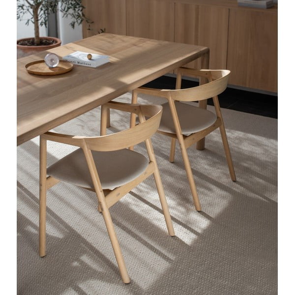 Трапезен стол от масивна дъбова дървесина със сива седалка Muna - Gazzda-image-1