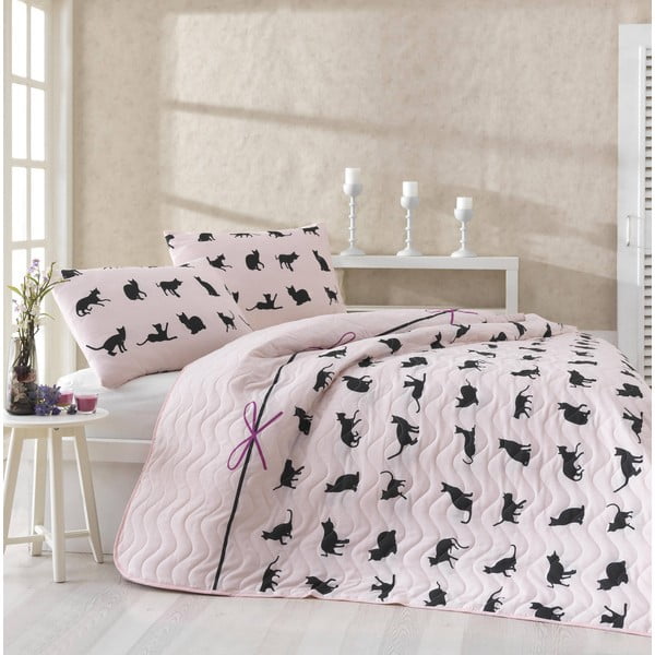 Комплект от покривка за двойно легло и калъфки за възглавници , 200 x 220 cm Cats - Mijolnir