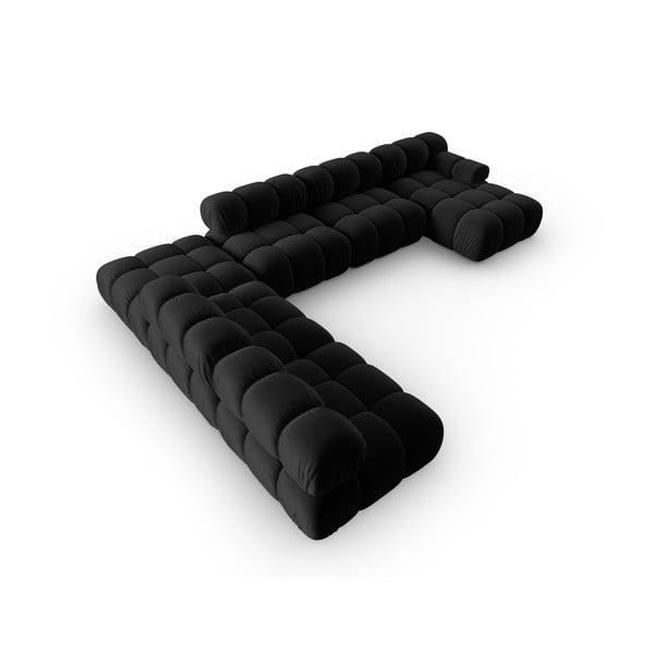 Диван от черно кадифе 379 cm Bellis - Micadoni Home-image-4