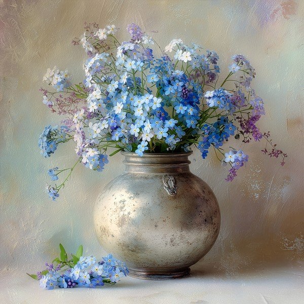 Печатна върху платно картина 32x32 cm Forget-me-not – Styler