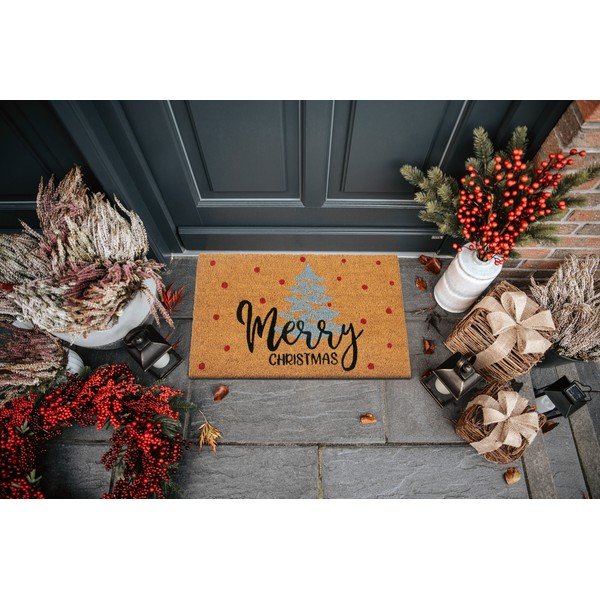 Изтривалка с коледен мотив от кокосови влакна 40x70 cm Silver Christmas – Hanse Home-image-1