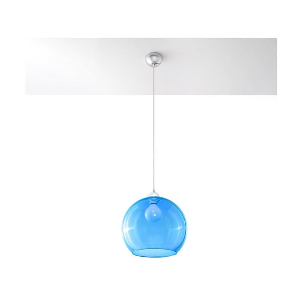 Синьо  висящо осветително тяло със стъклен абажур ø 30 cm Bilbao – Nice Lamps