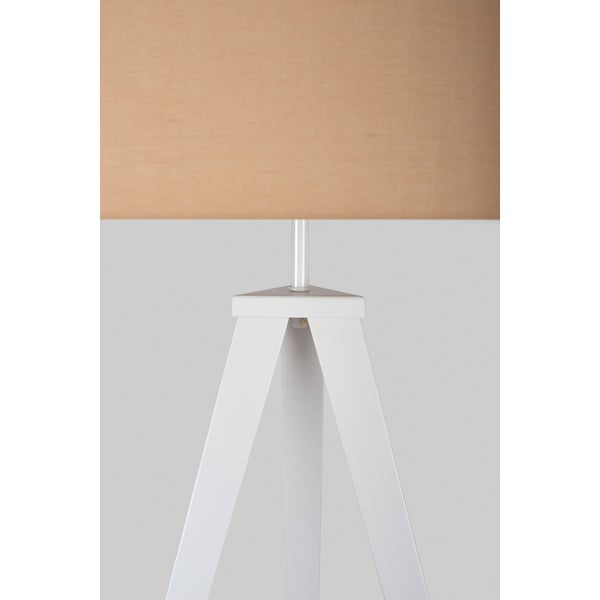 Подова лампа с бели метални крака и бежов абажур Kiki - Bonami Essentials-image-2