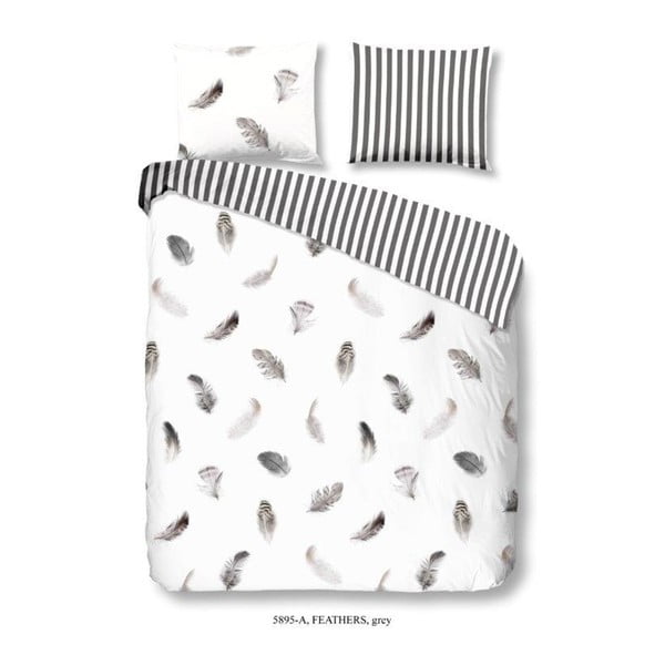 Спално бельо за двойно легло от памук Feathers White, 200 x 240 cm - Good Morning
