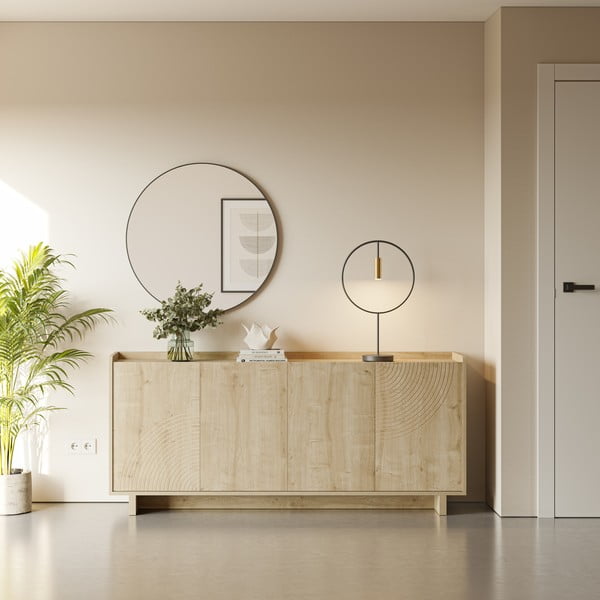 Скрин от дъбов декор  в естествен цвят 180x80x40 cm Daira – Marckeric-image-1