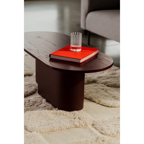 Бордо масичка за кафе с дъбов плот 50x115 cm Looi – noo.ma-image-4