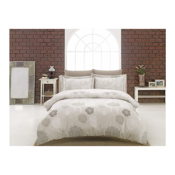 Спално бельо с памучен сатен за двойно легло Валанс, 160 x 220 cm - Unknown
