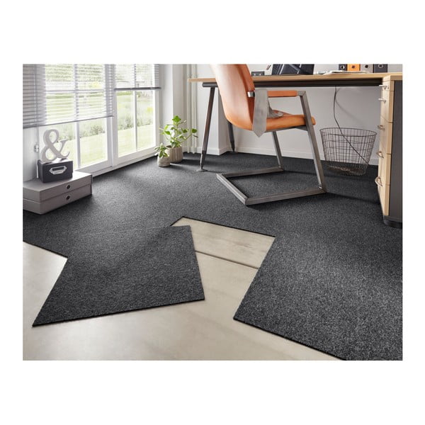 Комплект от 20 квадрата тъмно сив килим Easy, 50 x 50 cm - Hanse Home