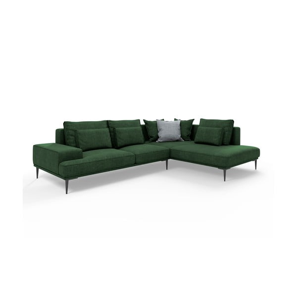 Зелен ъглов разтегателен диван , десен ъгъл Liege - Interieurs 86