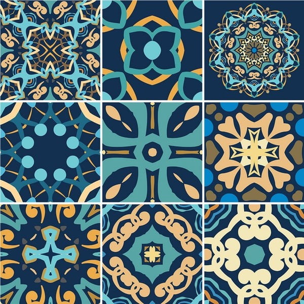 Комплект от 9 декоративни стикера за стена , 15 x 15 cm Dizier - Ambiance-image-1