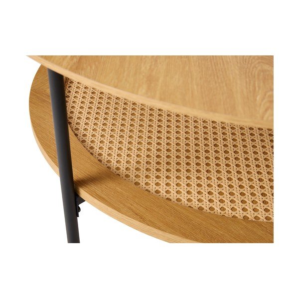 Кръгла масичка за кафе от декор от дъб  в естествен цвят ø 80 cm Pensacola – Unique Furniture-image-2