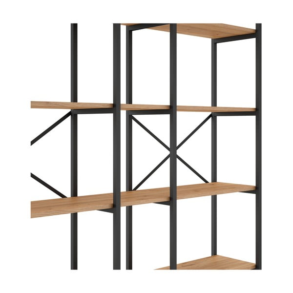 Рафт от черен/естествен дъб 144x175 cm Dusan - Marckeric-image-4