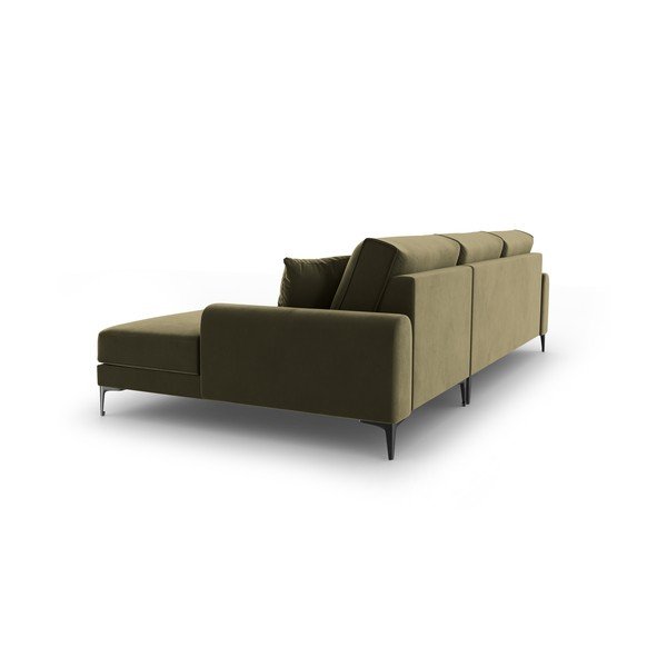 Ъглов диван от зелено кадифе , десен ъгъл Madara - Mazzini Sofas-image-3