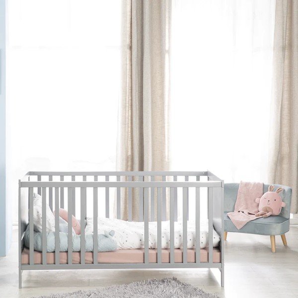 Светлосиво детско легло с балдахин 70x140 cm Sternenzauber - Roba-image-4