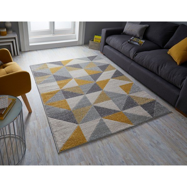 Сив и жълт килим , 133 x 185 cm Urban Triangle - Flair Rugs-image-4