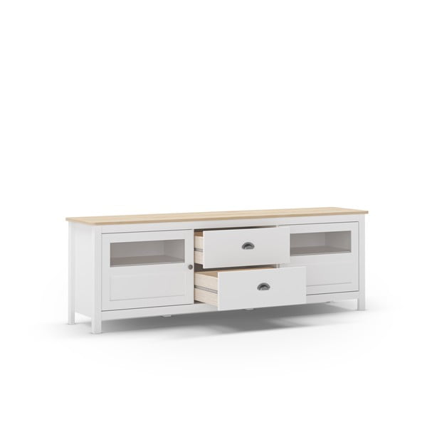 Бяла маса за телевизор от масивен бор 180x59 cm Misti – Marckeric-image-3
