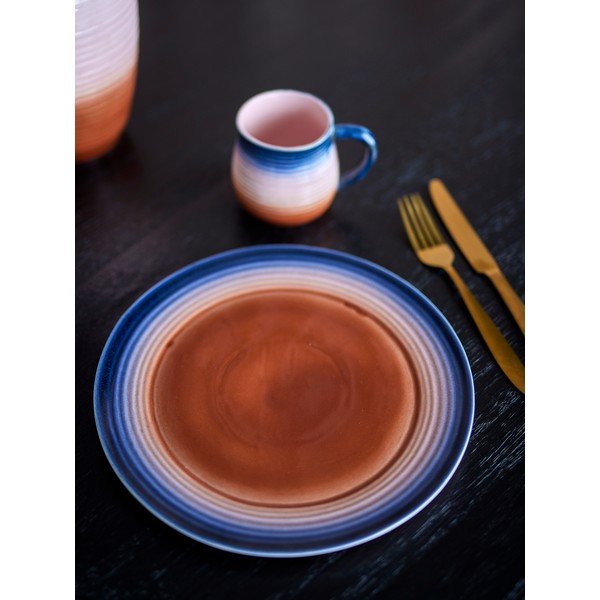 Сини/оранжеви глинени чинии в комплект 4 бр. ø 27 cm Tatum – Bloomingville-image-1