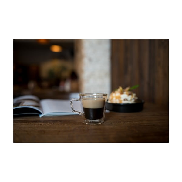 Стъклени чаши в комплект 2 бр. за еспресо/с двойни дъна 80 ml Diva – Vialli Design-image-2