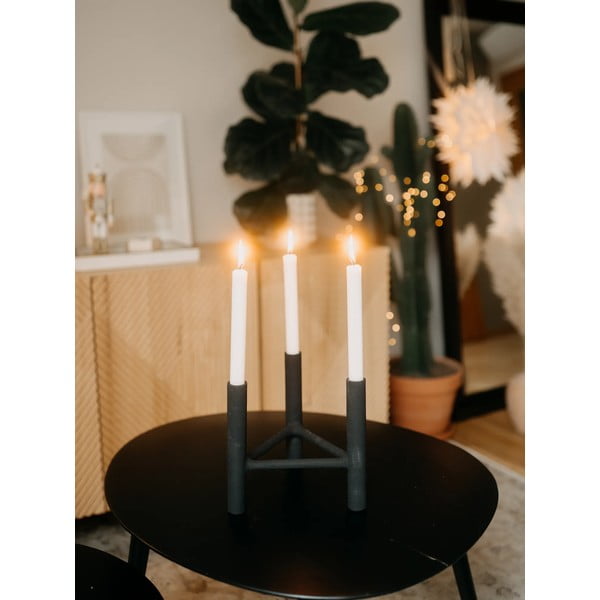 Черен алуминиев свещник, височина 20 cm Deeb - Bloomingville-image-1