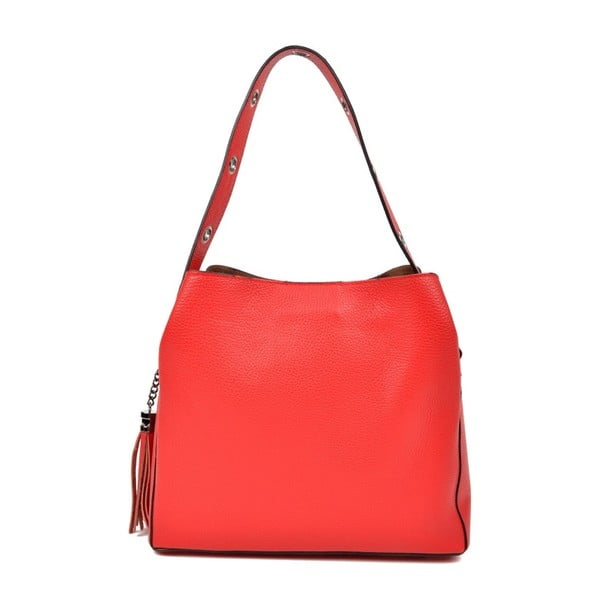 Червена кожена чанта Hilly - Isabella Rhea