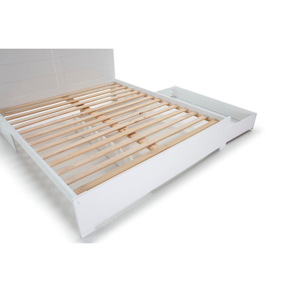 Бяло двойно легло с място за съхранение и решетка 160x200 cm Gabi - Marckeric-image-4