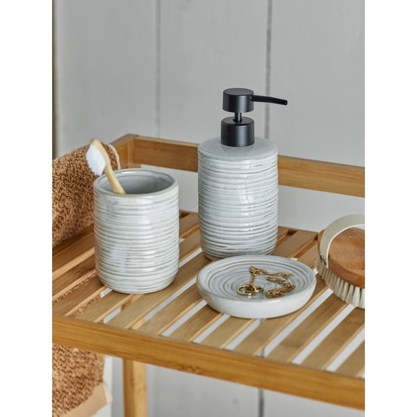 Кремав керамичен комплект аксесоари за баня Winta – Bloomingville-image-1