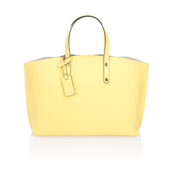 Světle žlutá kožená kabelka Giulia Massari Nala